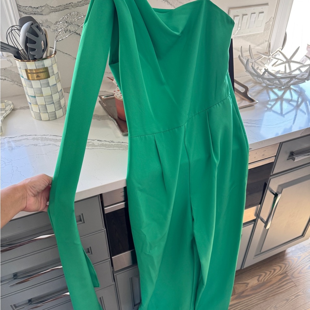 Vince Camuto One Shoulder Cape Jumpsuit